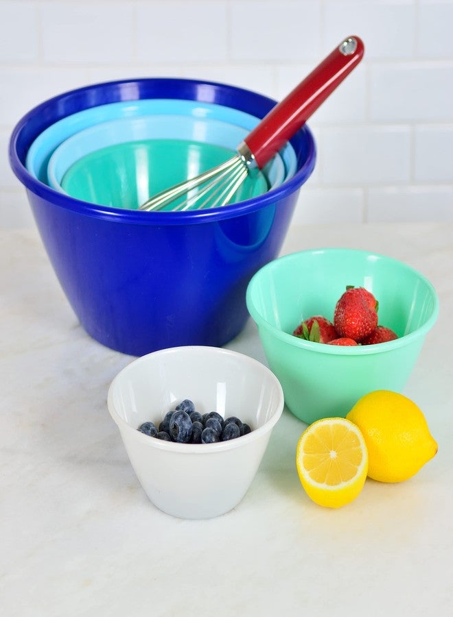 Youngever 6 Pack Large Plastic Mixing and Serving Bowls, Plastic Nesting Bowls Set - 120OZ, 80OZ, 50OZ, 32OZ, 22OZ, 12OZ (Coastal Colors) - Image 2