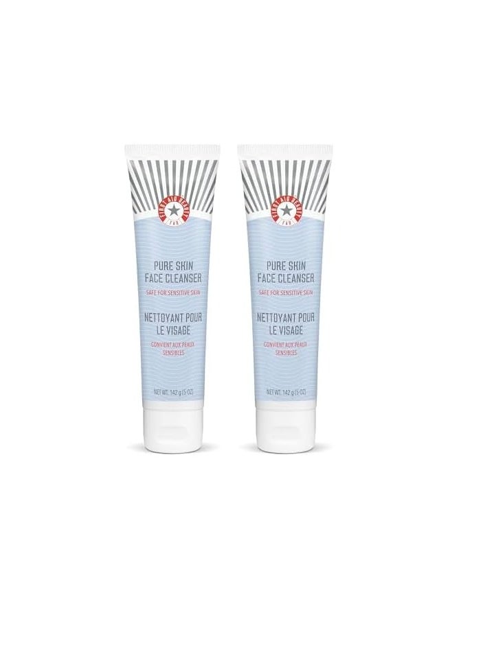 First Aid Beauty First Aid Beauty Pure Skin Face Cleanser, Sensitive Skin Cream Cleanser with Antioxidant Booster, 5 oz. (Pack of 2)  - Image 1