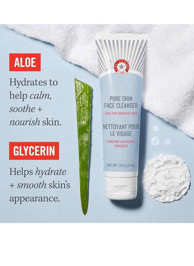First Aid Beauty First Aid Beauty Pure Skin Face Cleanser, Sensitive Skin Cream Cleanser with Antioxidant Booster, 5 oz. (Pack of 2)  - Image 2