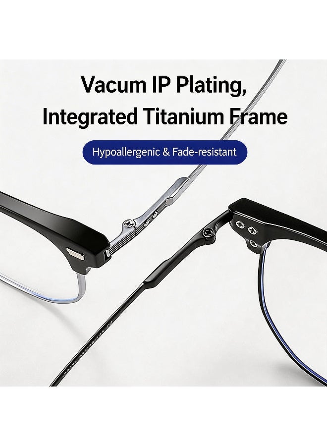 بوكيلار نظارات PUKCLAR للرجال والنساء إطار نصف تيتانيوم عصرية مسطحة طلاء IP صدغ مرن أعمال السعودية - Image 5