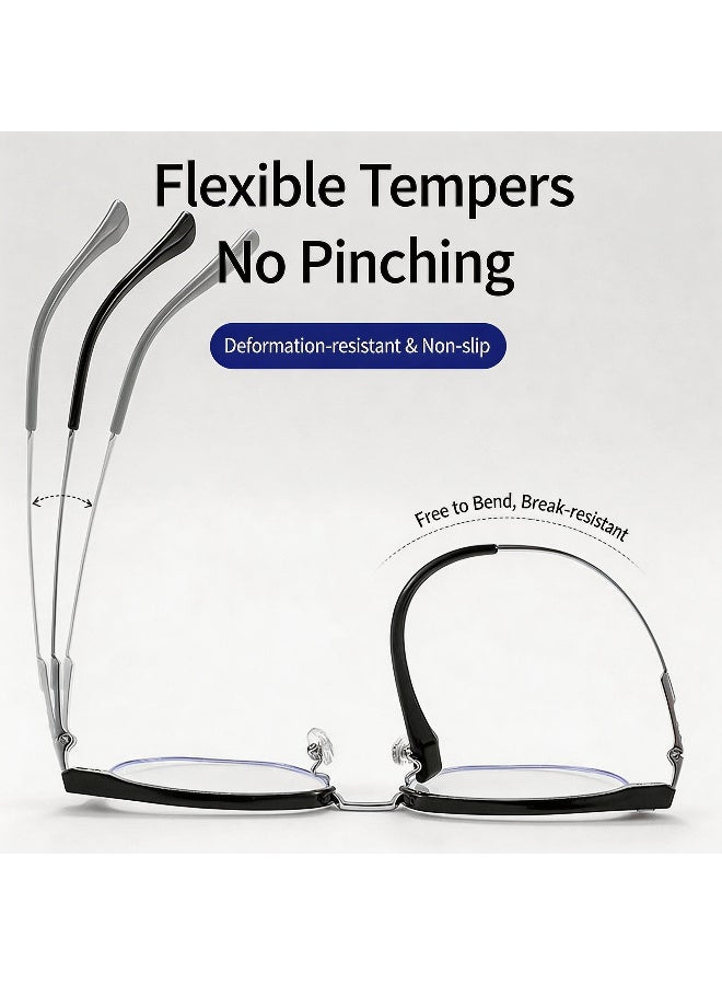 بوكيلار نظارات PUKCLAR للرجال والنساء إطار نصف تيتانيوم عصرية مسطحة طلاء IP صدغ مرن أعمال السعودية - Image 4