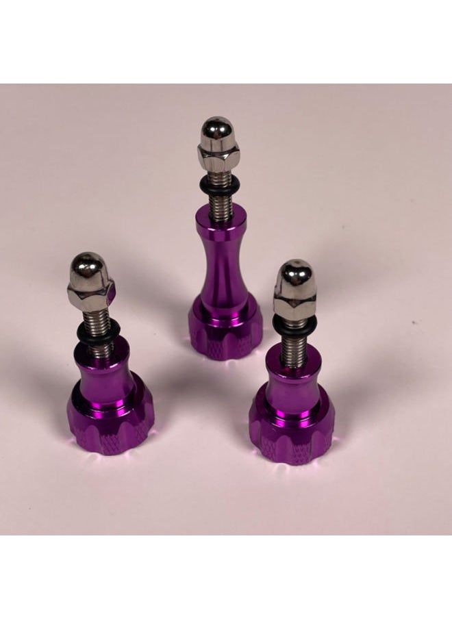 Generic Long And Short Screw Screw CNC Aluminum Alloy Camera Screw Three-piece Set Accessories Gopro Hero7 Accessories-Color:Purple  - Image 1