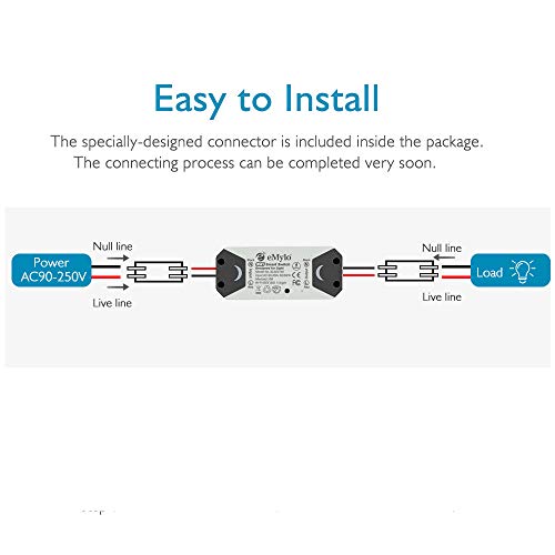 eMylo Smart WiFi Light Switch Wireless Relay Switch Module Remote Control Home Automation Timers Compatible with Alexa Echo Google Home iPhone Android App 2 Packs - Image 4