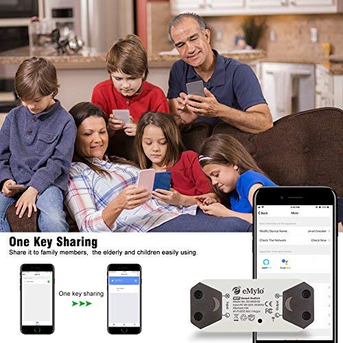 eMylo Smart WiFi Light Switch Wireless Relay Switch Module Remote Control Home Automation Timers Compatible with Alexa Echo Google Home iPhone Android App 2 Packs - Image 5