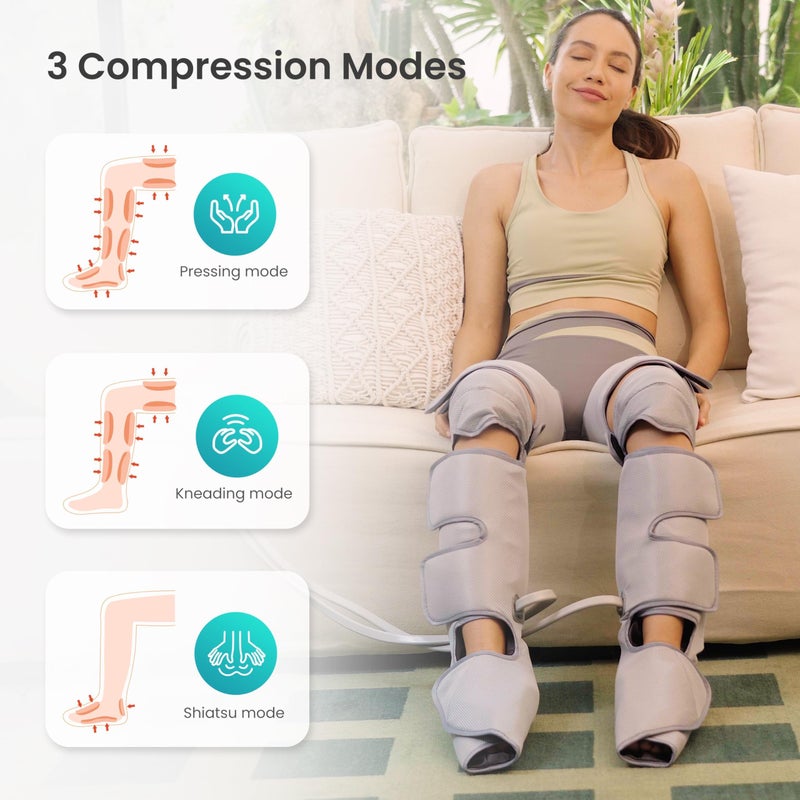 Snailax Leg Massager for Circulation and Pain, FSA or HSA Eligible, Leg Massager Machine with Heat and Air Compression, 3 Modes & 3 Intensity, Leg Calf Foot Wraps Massage Boots,Gifts - Image 5