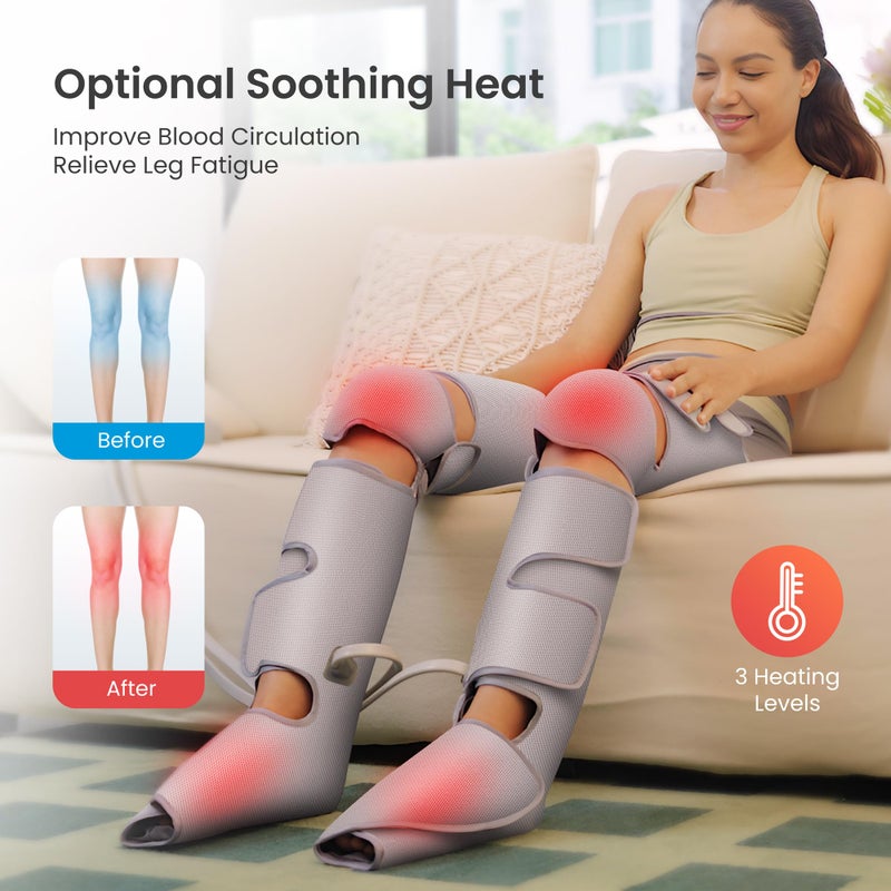 Snailax Leg Massager for Circulation and Pain, FSA or HSA Eligible, Leg Massager Machine with Heat and Air Compression, 3 Modes & 3 Intensity, Leg Calf Foot Wraps Massage Boots,Gifts - Image 3