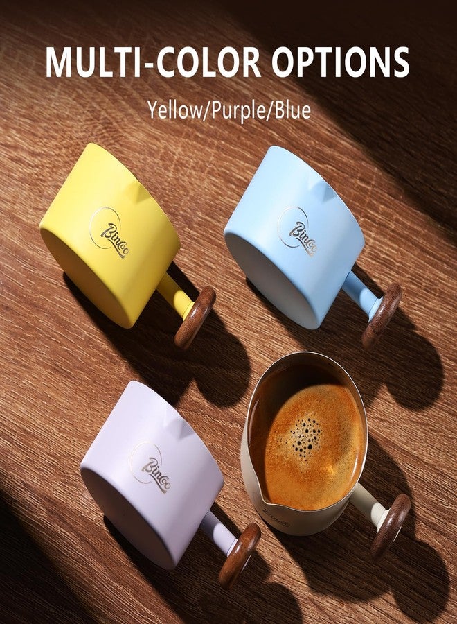 بينكو كوب قياس إسبريسو بمقبض خشبي - كوب قياس إسبريسو من الفولاذ المقاوم للصدأ من بينكو، سعة 100 مل، كوب صب قهوة إسبريسو لملحقات أدوات الباريستا (بنفسجي) - Image 4