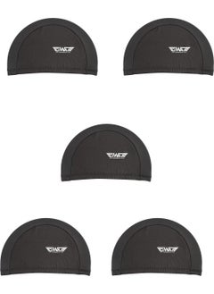 Ciwaa Lycra Bonnet Pool Sea Lycra Fabric Cloth Swimming Cap Black 5-Piece 