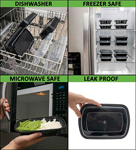 SafeWare Meal Prep Container Reusable with Lids [25 Set] 24oz. Ideal-Food Prep Containers, Food Storage Bento Box, Portion Control | Stackable | Microwave | Dishwasher | Freezer Safe - Image 3