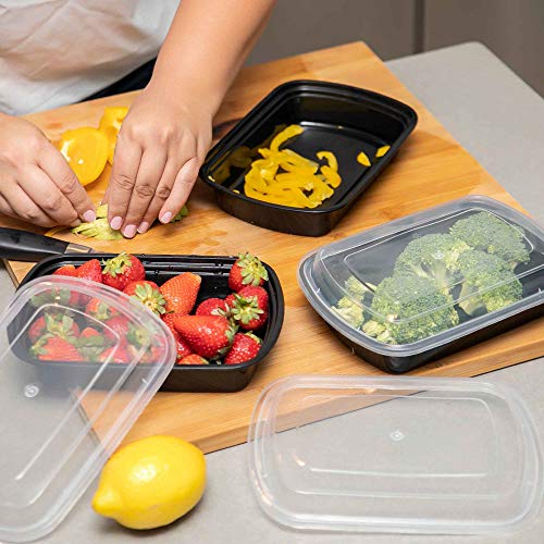 SafeWare Meal Prep Container Reusable with Lids [25 Set] 24oz. Ideal-Food Prep Containers, Food Storage Bento Box, Portion Control | Stackable | Microwave | Dishwasher | Freezer Safe - Image 4