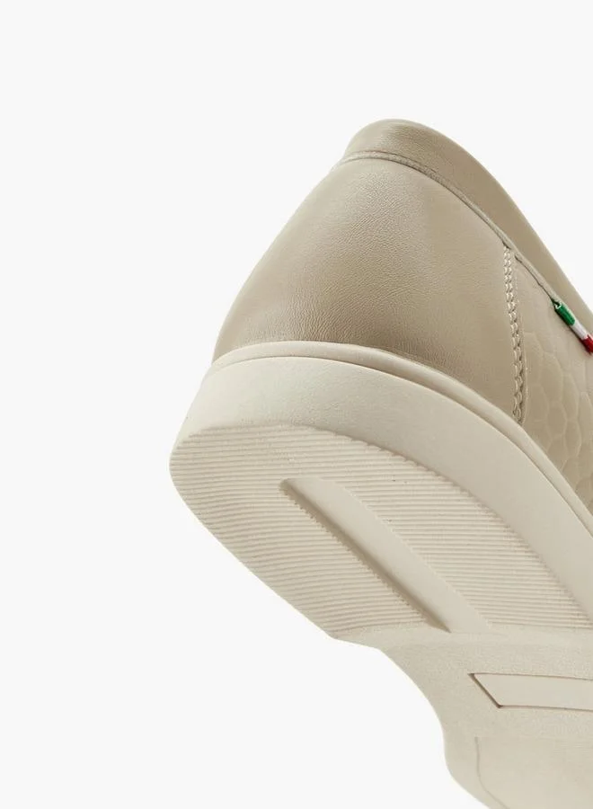 Renzo Ruganni BEIGE Men Textured Slip-On Loafers for Men | Best Price UAE