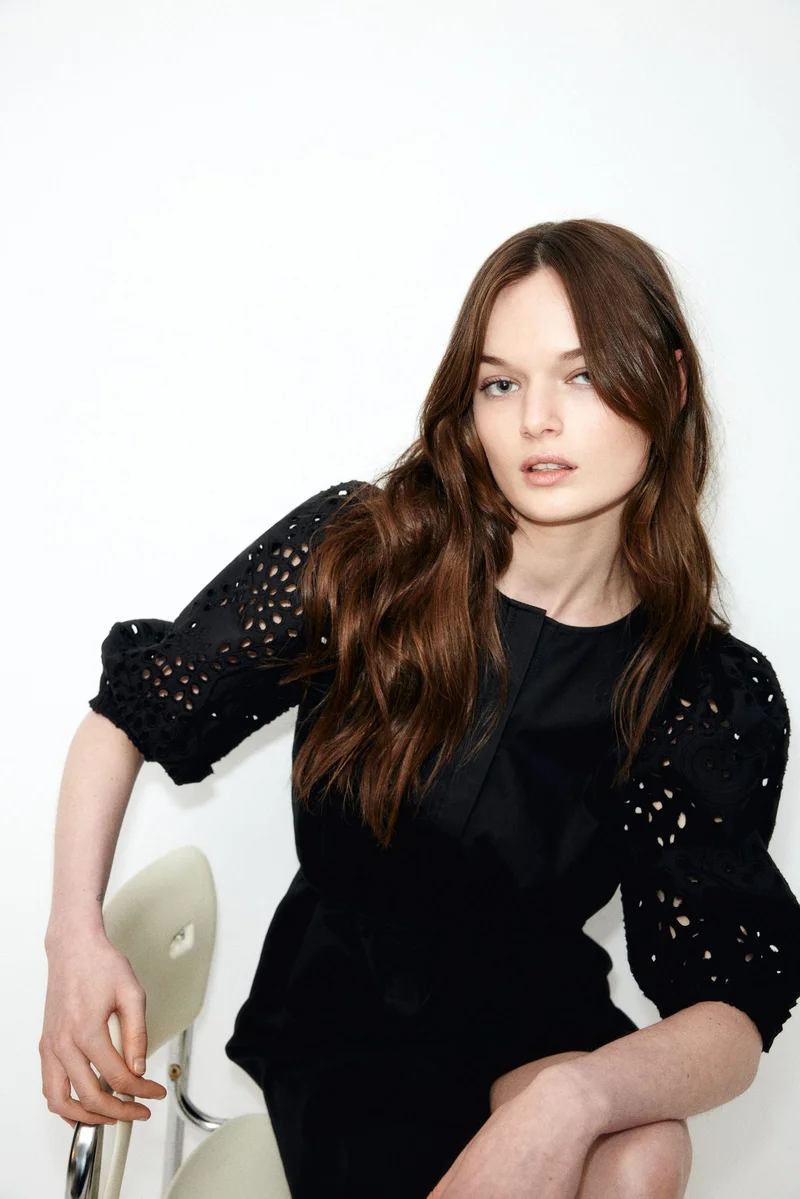 H&M Broderie anglaise-sleeved dress