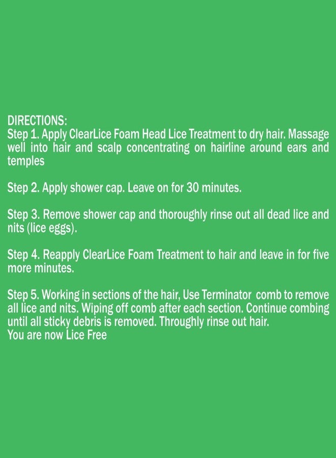 Clearlice Lice Treatment Foam for Kids & Adults - Extra Strength Natural Enzyme Formula - Guaranteed to Remove Lice Nits Eggs in 1 Hour - Non-Toxic & Made in USA (5 Oz) - Image 5