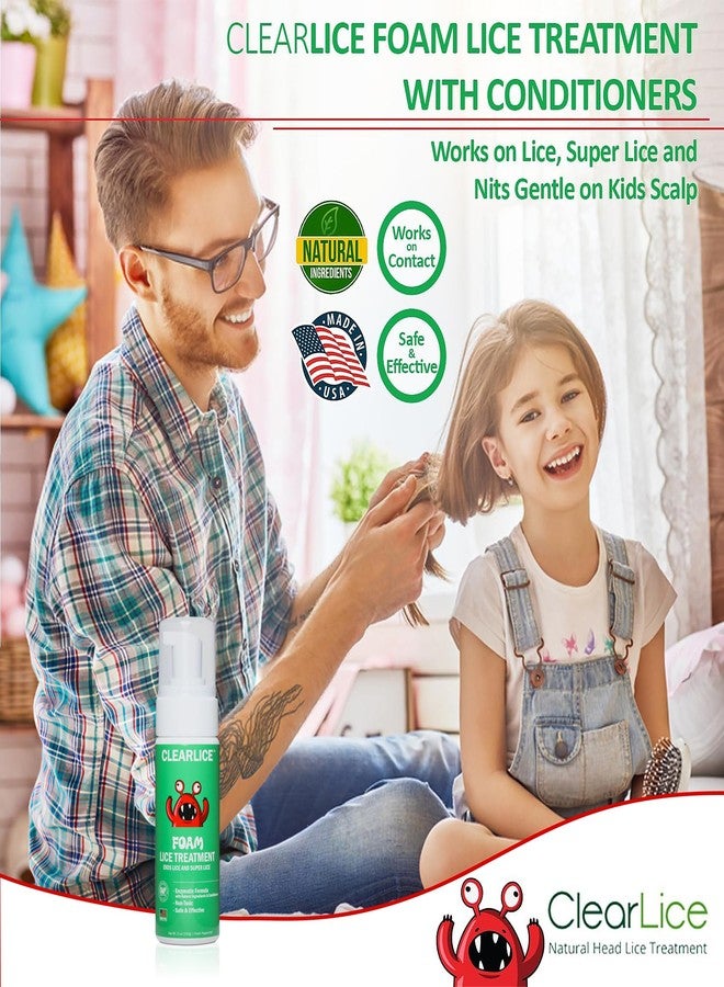 Clearlice Lice Treatment Foam for Kids & Adults - Extra Strength Natural Enzyme Formula - Guaranteed to Remove Lice Nits Eggs in 1 Hour - Non-Toxic & Made in USA (5 Oz) - Image 2