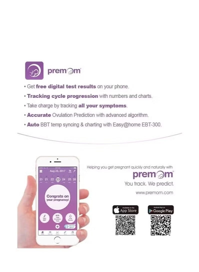 إيزي آت هوم مجموعة Easy@Home المكونة من 50 شريط اختبار التبويض مع 20 شريط اختبار الحمل، ومجموعة التنبؤ بالتبويض LH واختبار الكشف المبكر عن الحمل HCG، ومتتبع الخصوبة للنساء، وتخطيط الحمل ومراقبة الدورة الشهرية. - Image 2