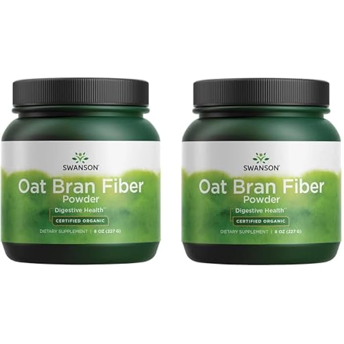 Swanson Oat Bran Fiber Powder - Certified Organic 8 oz Pwdr 2 Pack - Image 1