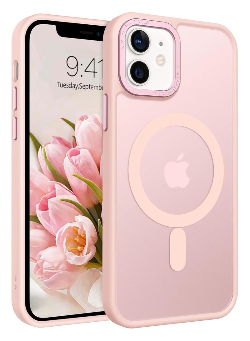 حافظة مغناطيسية لهاتف آيفون 11 مقاس 6.1 بوصة حافظة هاتف شفافة غير لامعة رفيعة مقاومة للصدمات ومضادة للأصفر للنساء والرجال والفتيات والأولاد غطاء واقٍ (وردي) - Image 1