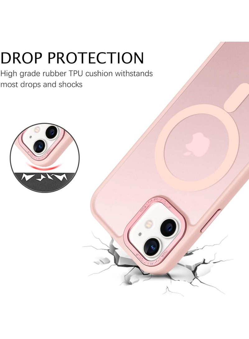 حافظة مغناطيسية لهاتف آيفون 11 مقاس 6.1 بوصة حافظة هاتف شفافة غير لامعة رفيعة مقاومة للصدمات ومضادة للأصفر للنساء والرجال والفتيات والأولاد غطاء واقٍ (وردي) - Image 2