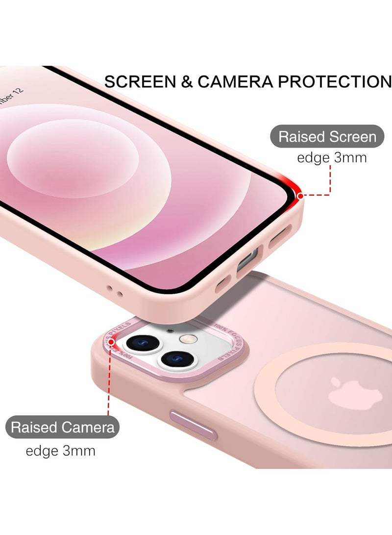 حافظة مغناطيسية لهاتف آيفون 11 مقاس 6.1 بوصة حافظة هاتف شفافة غير لامعة رفيعة مقاومة للصدمات ومضادة للأصفر للنساء والرجال والفتيات والأولاد غطاء واقٍ (وردي) - Image 5