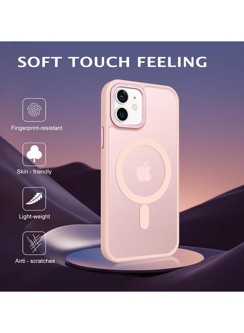 حافظة مغناطيسية لهاتف آيفون 11 مقاس 6.1 بوصة حافظة هاتف شفافة غير لامعة رفيعة مقاومة للصدمات ومضادة للأصفر للنساء والرجال والفتيات والأولاد غطاء واقٍ (وردي) - Image 3