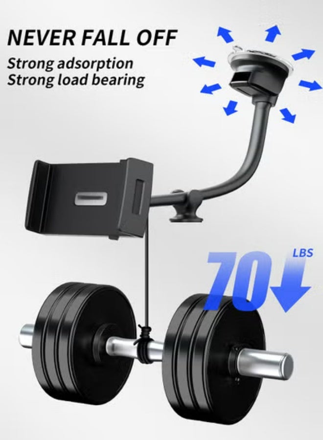 A2C Car Tablet Mount Holder 13" Gooseneck Extension Long Arm Windshield Vehicle Mount Compatible 7-11 inch Tablet Sticky Gel Suction Cup Cell Phone Holder SUV Truck Lift Uber Driver 2 in 1 - Image 4