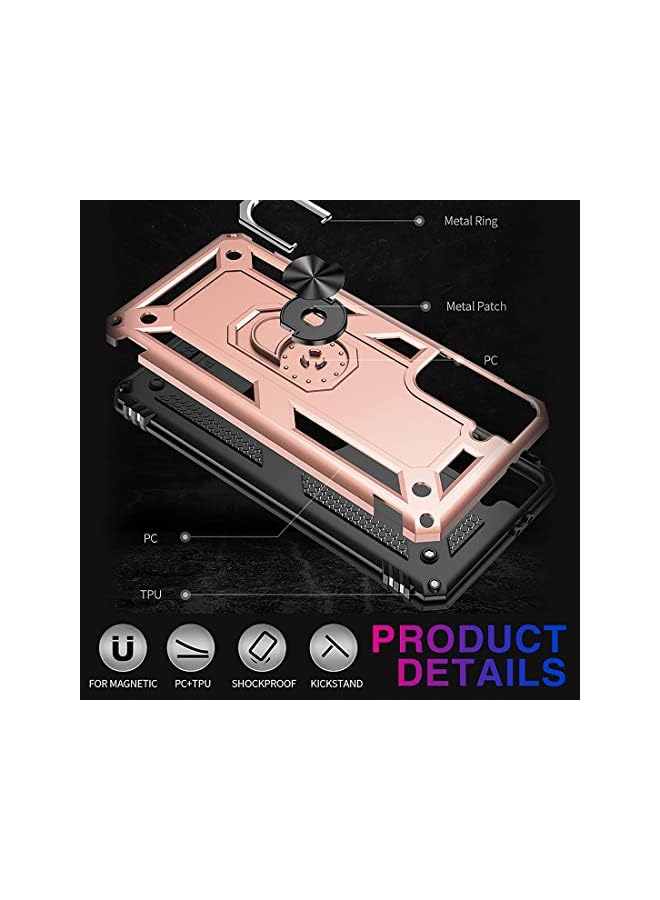 KASTWAVE Case For Samsung S21 Fe Case Heavy Duty Hard Armor Military Anti Fall Shockproof Bumper Rugged With Magnetic Ring Kickstand Cover For Samsung Galaxy S21 Fe 5G Cases 2022 S21Fe Rose Gold - Image 5