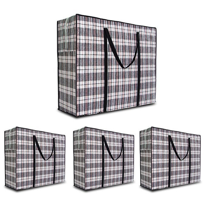 HEAVY DUTY LARGE MOVING BAGS 90L BIG ORGANIZER STORAGE BAGS WITH DURABLE ZIPPER WATER RESISTANT TOTES CARRYING BAG CAMPING BAG FOR CLOTHES BEDDING COMFORTER PILLOW MOVINGSET OF 4