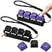 Ferreve 2 Pcs Keyboard Fidget Toys Fidget Clicker Keyboard FourButton Clicker Keychain Button ADHD Stress Relief Gifts for Adult to Relief Stress Pass The TimeBlack Purple - Image 2