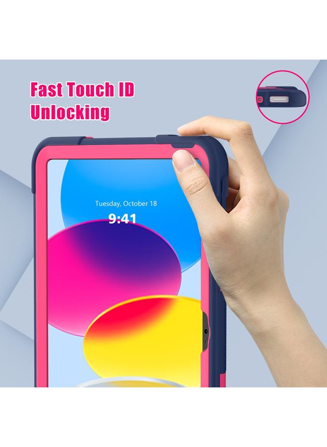 زبون حافظة لجهاز iPad 2025 / 2022 بلون متباين من السيليكون + حافظة كمبيوتر لوحي مع حامل - Image 4