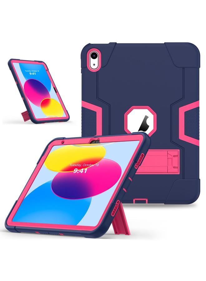 زبون حافظة لجهاز iPad 2025 / 2022 بلون متباين من السيليكون + حافظة كمبيوتر لوحي مع حامل - Image 1