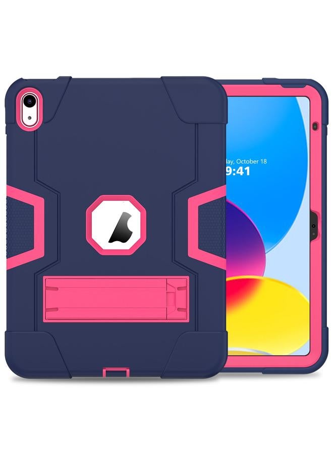 زبون حافظة لجهاز iPad 2025 / 2022 بلون متباين من السيليكون + حافظة كمبيوتر لوحي مع حامل - Image 2