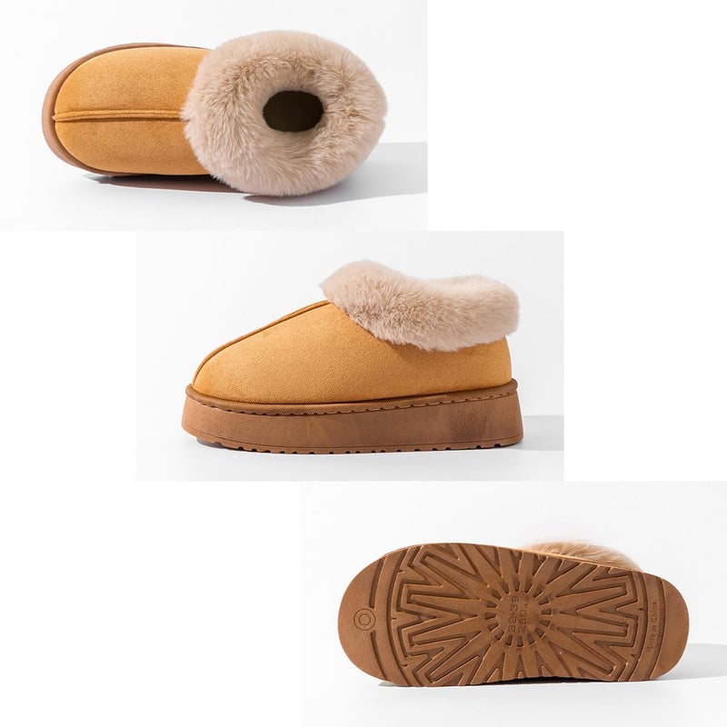 ShuYo Fuzzy Collar Warm Shoes for Women and Men, Non-slip Fluff Memory Foam Closed-back Winter Slippers, Faux Wool Outdoor Indoor House Shoes (Pink, Adult, Women, 8, Numeric Range, US Footwear Size System, 9, Medium) - Image 4