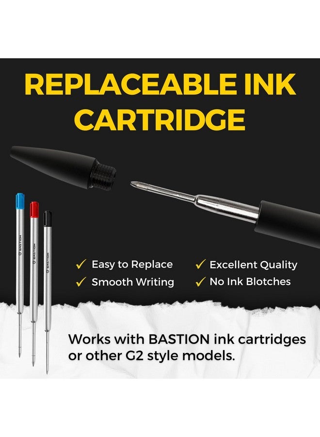 Bastion Luxury Carbon Fiber Bolt Action Pen Durable Professional Ballpoint Pen For Travel School And Work Birthday Gift Idea Black Stainless Steel - Image 3