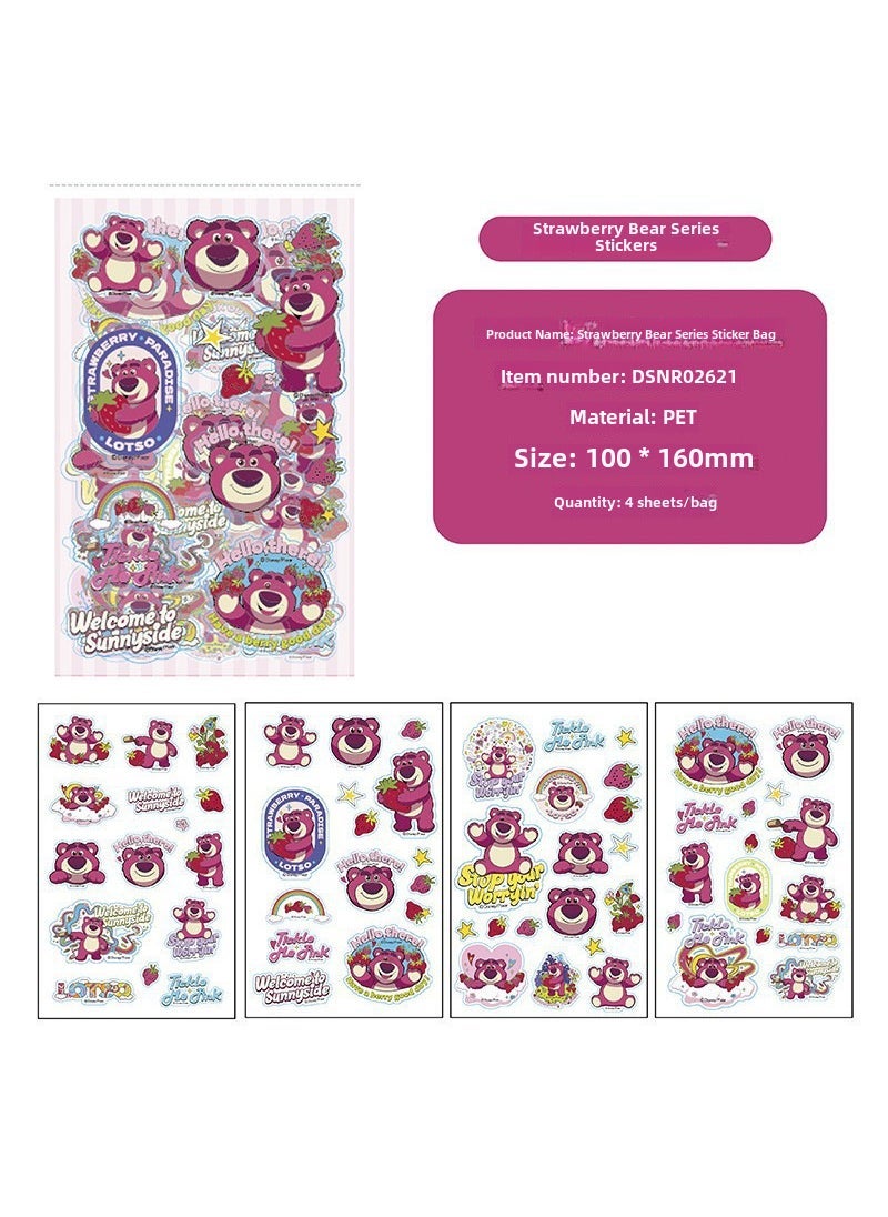Generic Sanrio Sticker Pack Cinnamoroll My Melody Kuromi Cartoon Waterproof Decorative 101931-Strawberry Bear Series Single Pack