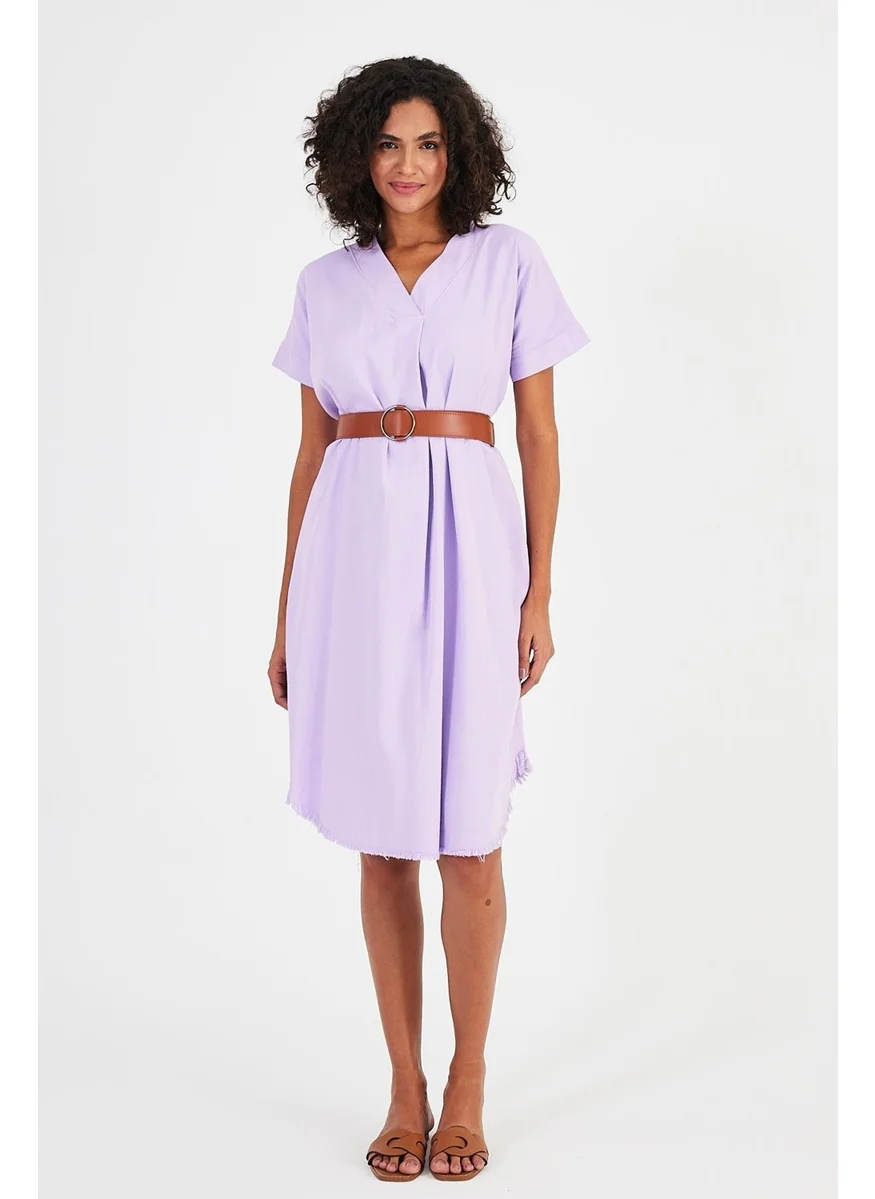 الكسندر جاردي Alexandergardı V-neck Belted DRESS (A23-10141)