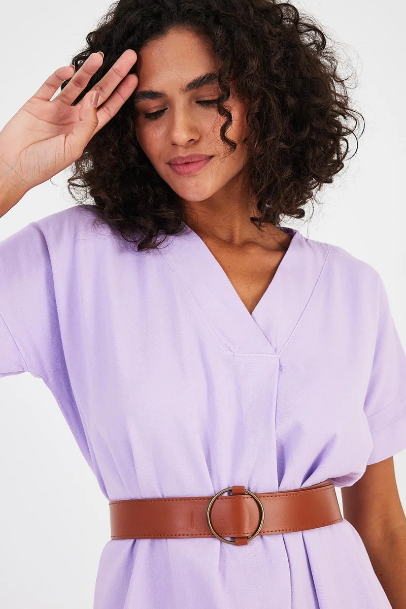 Alexander Gardi Alexandergardı V-neck Belted DRESS (A23-10141)