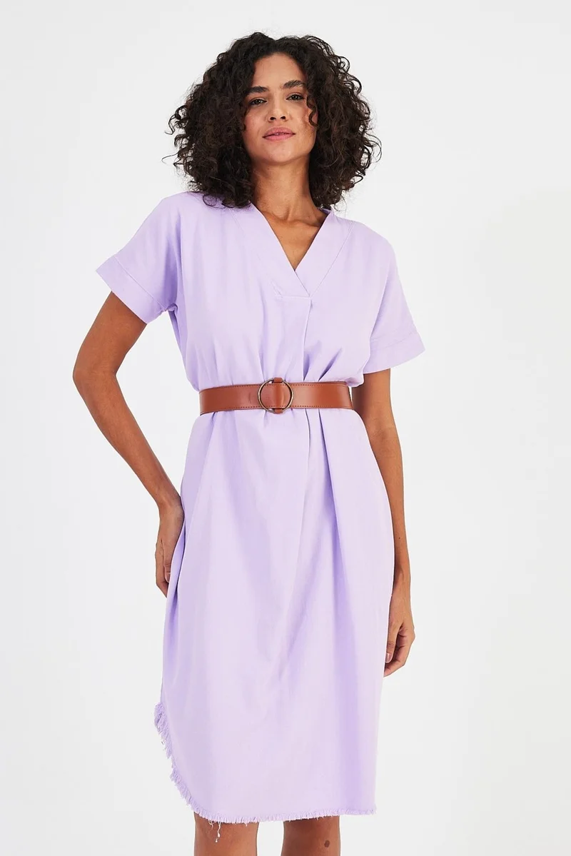 Alexander Gardi Alexandergardı V-neck Belted DRESS (A23-10141)