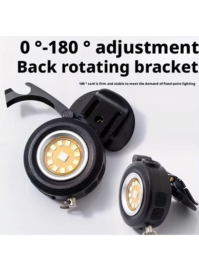 Mini Keychain Flashlight COB Black RGB Color Changing USB Rechargeable Magnet Portable Lantern - Image 5