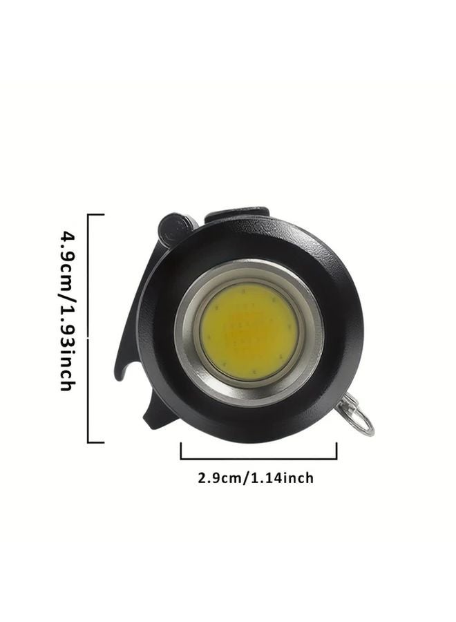 Mini Keychain Flashlight COB Black RGB Color Changing USB Rechargeable Magnet Portable Lantern - Image 4