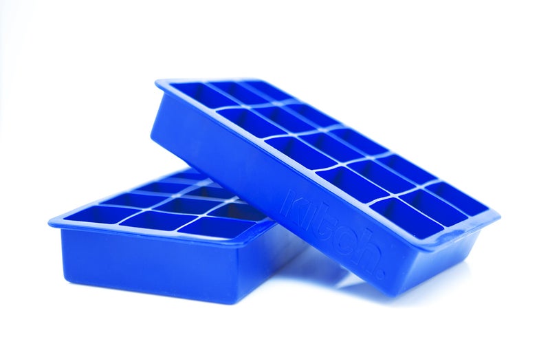 Kitch Cube Ice Tray 2 Pack Silicone Ice Cubes  Cobalt Blue