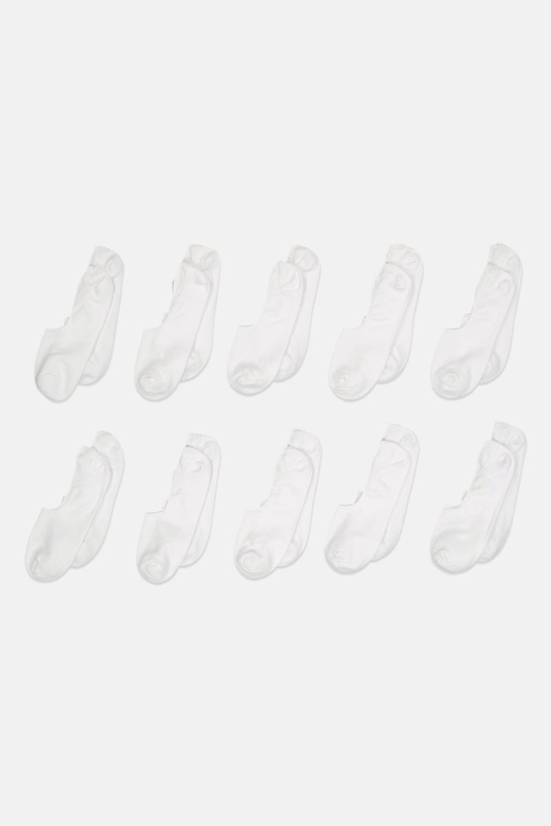 Jack Jones Men 10 Pairs Solid Socks, White  - Image 1