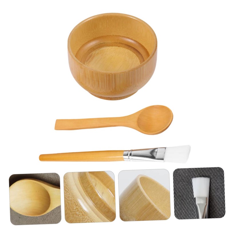 3Pcs Eco Friendly Bamboo Mixing Bowl Set For DIY Skincare Facial Masks - Image 5