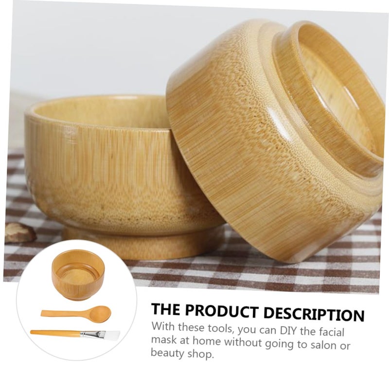 3Pcs Eco Friendly Bamboo Mixing Bowl Set For DIY Skincare Facial Masks - Image 4