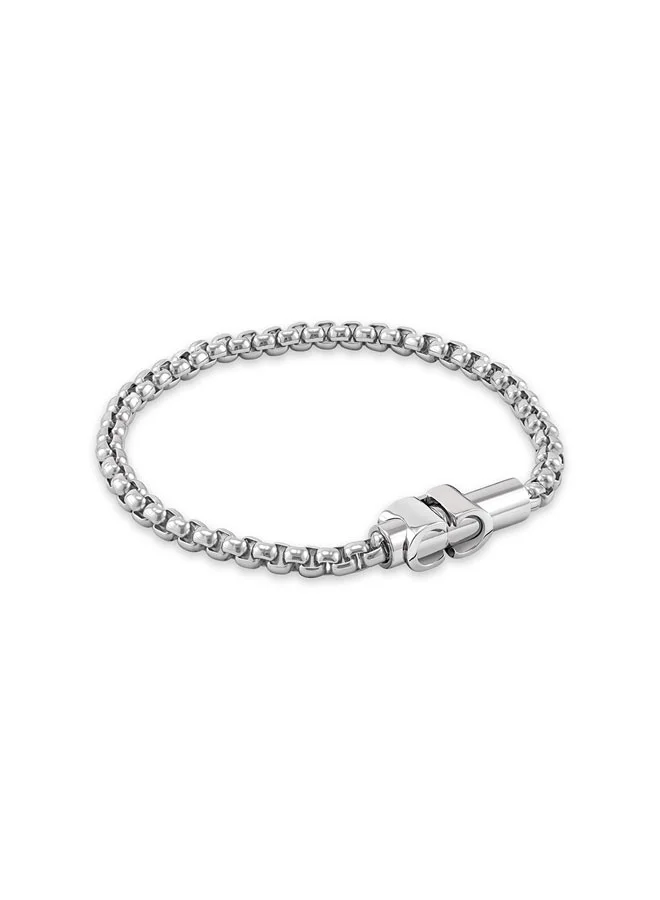 CERRUTI 1881 Carlo Silver Thick Chain Bracelet for Men