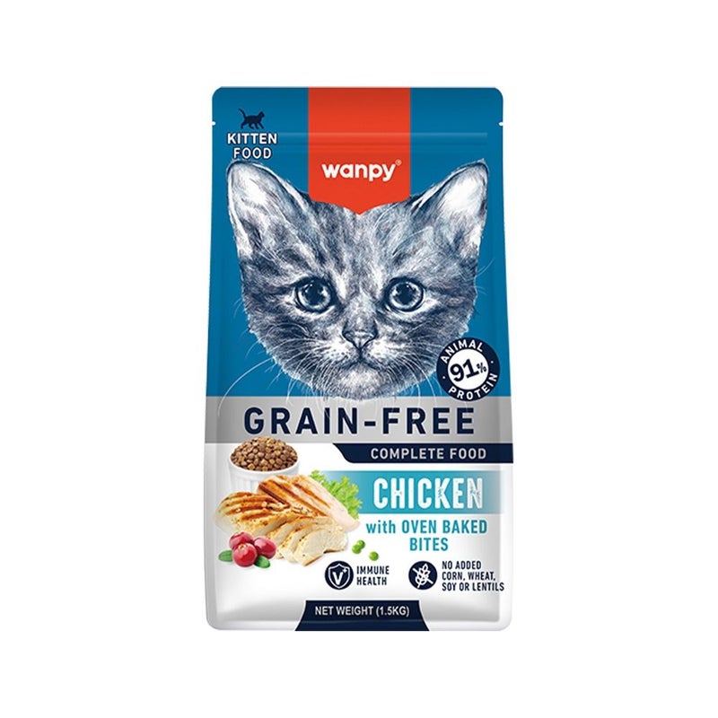 Wanpy Grain Free Complete Kitten Food Chicken Recipe 1.5kg