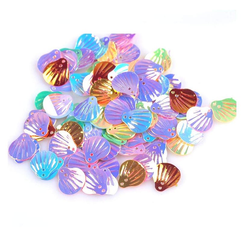 EORTA EORTA 50g Seashell Sequins 18 MM Loose Shiny Paillette Glitter Sea Shell Flakes with 2 Holes Decoration for DIY Craft Applique Sewing Embellishment EarringsClothing Accessories Multicolor 