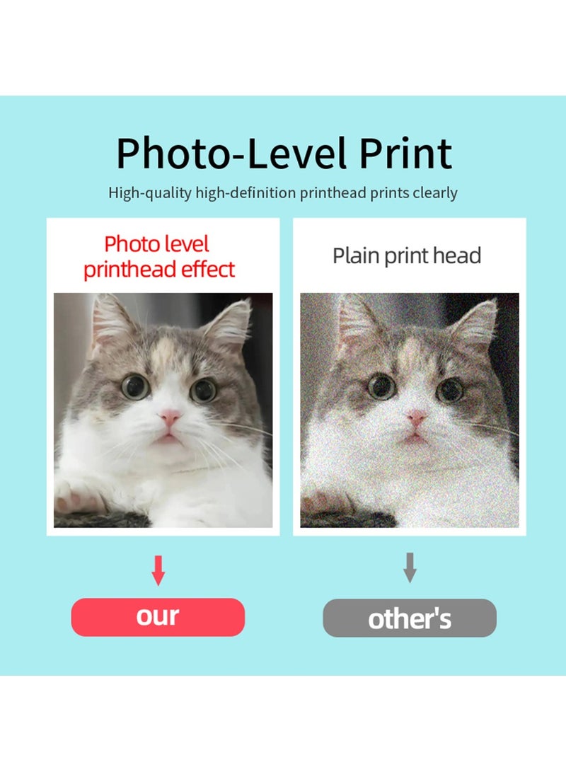 Mini Thermal Printer, Portable Label Printer with 13 Rolls of Paper, USB Rechargeable Multiuse Label Maker for Paper Printable Photos, Lists, QR Codes, Notes - Image 4