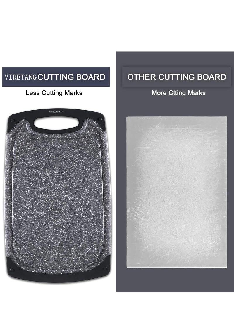 نجوى ألواح تقطيع للمطبخ، طقم ألواح تقطيع كبيرة-صغيرة الحجم من 3 ألواح تقطيع، آمنة للغسل في غسالة الأطباق، أخدود عصير، مقبض سهل الإمساك به، لوح تقطيع مطاطي مانع للانزلاق - Image 2