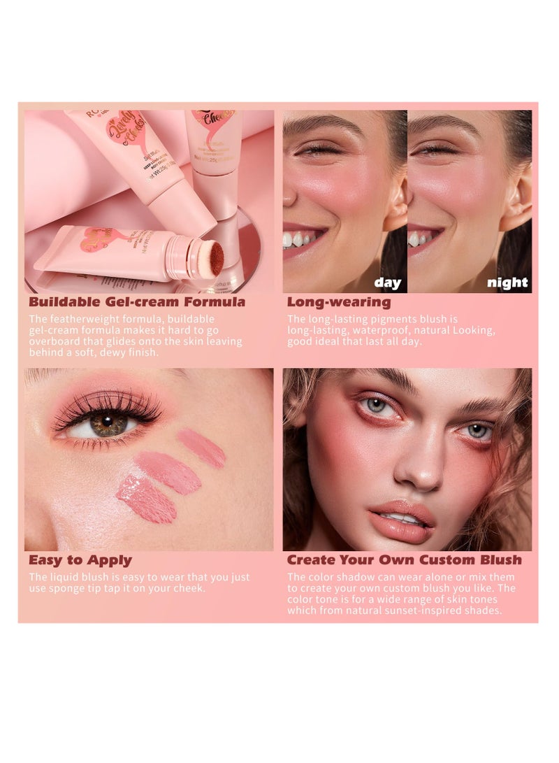 SYOSI Cream Blush, Soft Lightweight Liquid Blush - Long-lasting Blendable Blush Stick Blushers for Cheeks Make Up, Highly Pigmented, Smudge Proof - Natural Looking Matte Finish Dewy Cheek Tint (# 06) - Image 5