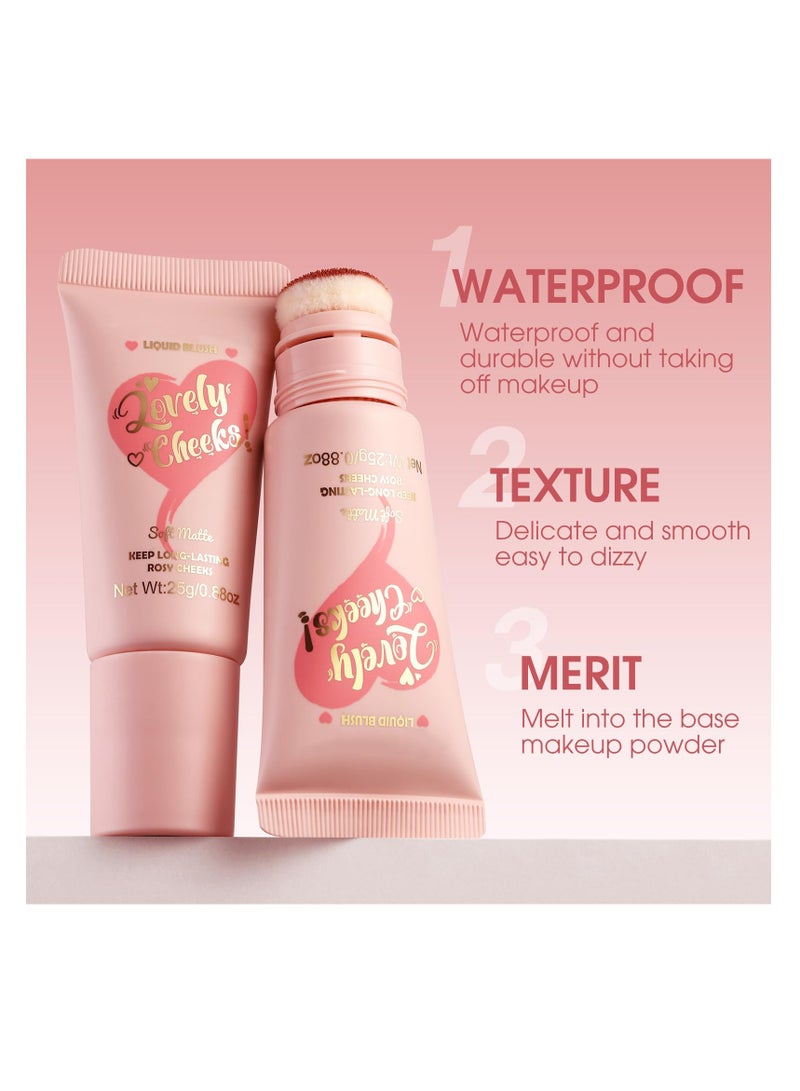 SYOSI Cream Blush, Soft Lightweight Liquid Blush - Long-lasting Blendable Blush Stick Blushers for Cheeks Make Up, Highly Pigmented, Smudge Proof - Natural Looking Matte Finish Dewy Cheek Tint (# 06) - Image 4